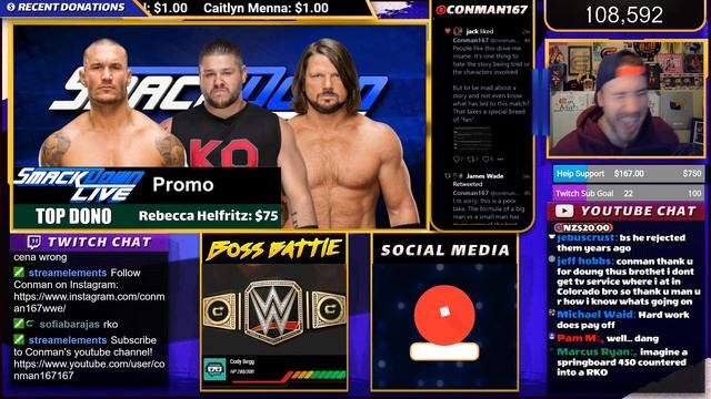 Randy Orton Hits an Amazing RKO on AJ Styles Reaction- Smackdown Live April 2nd 2019