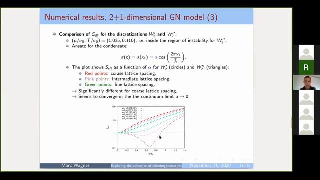 Marc Wagner, Exploring existence of inhomogeneous phases in the 2+1-dimensional GN model, Part II