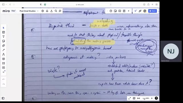 Navigating a digital Miro board