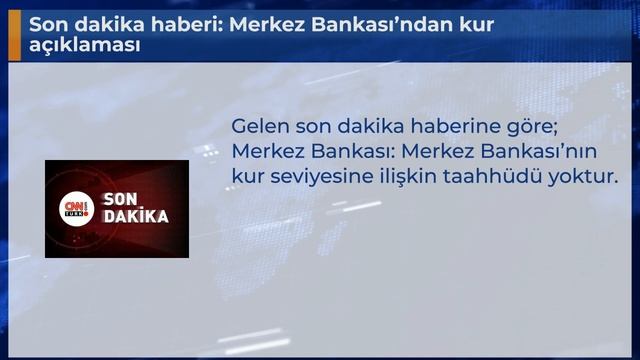 Son dakika haberi: Merkez Bankası’ndan kur açıklaması