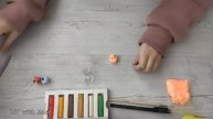 Как слепить доминошку домино. Лепка из воздушного легкого платилина. Air clay modeling DIY with Mar