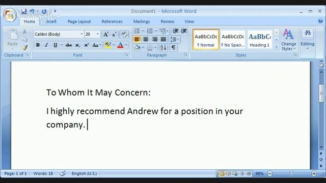 Writing a Recommendation Letter