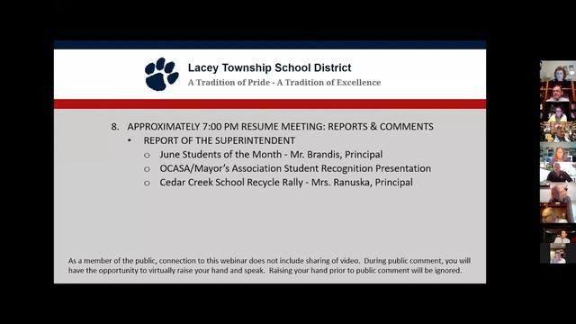 Board of Education Meeting 6-15-20