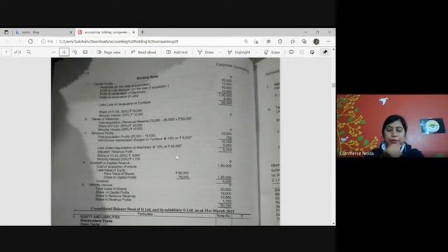 B. Com. III yr Corporate Financial A/c - Holding Companies A/c Revaluation of Assets and Liabilitie