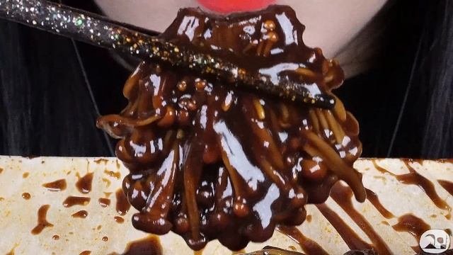 ASMR SPICY ENOKI MUSHROOMS, BLACK BEAN MUSHROOMS/짜장 불닭 팽이버섯 먹방, 황금 팽이버섯 먹방 MUKBANG