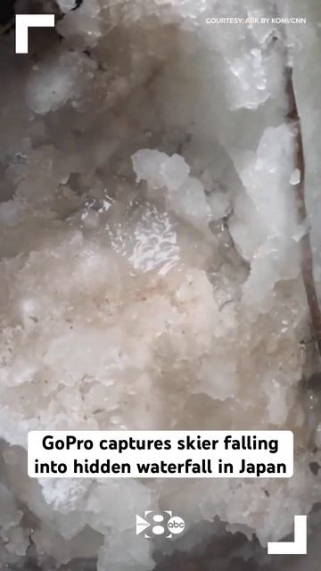 GoPro captures skier falling into hidden waterfall in Japan