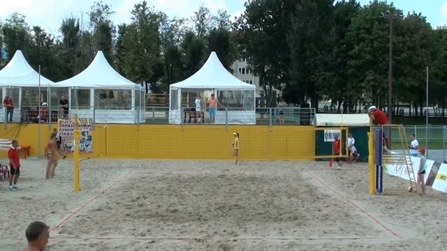 Beach Volleyball EEVZA 2014 Molodechno semifinal 2 Abalakina - Dabizha and Motrich - Barsuk