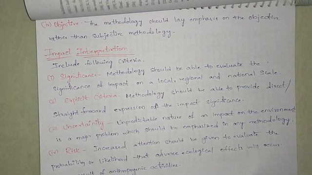 Criteria For Eia Methodology