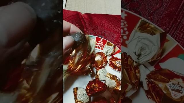 Opening & eating truffle#asmrshorts #truffle #caramel #choco