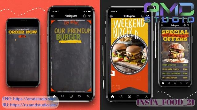 INSTAGRAM_FOOD_21: 6 STORIES для ресторана или кафе. / 6 STORIES for a restaurant or cafe.