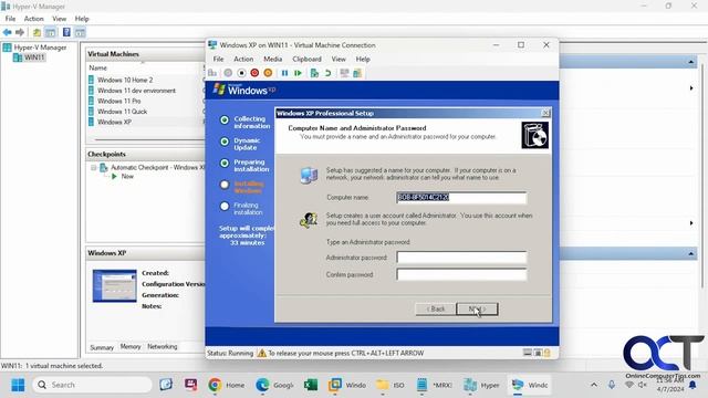 How to Install and Configure Windows XP on Microsoft Hyper-V Desktop