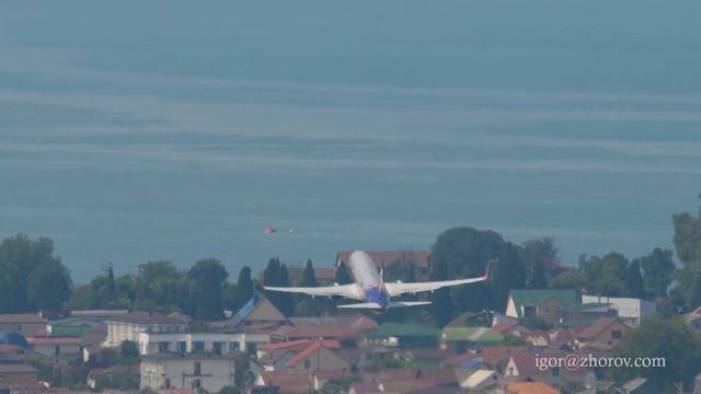 Boeing 737 of Smartavia takeoff