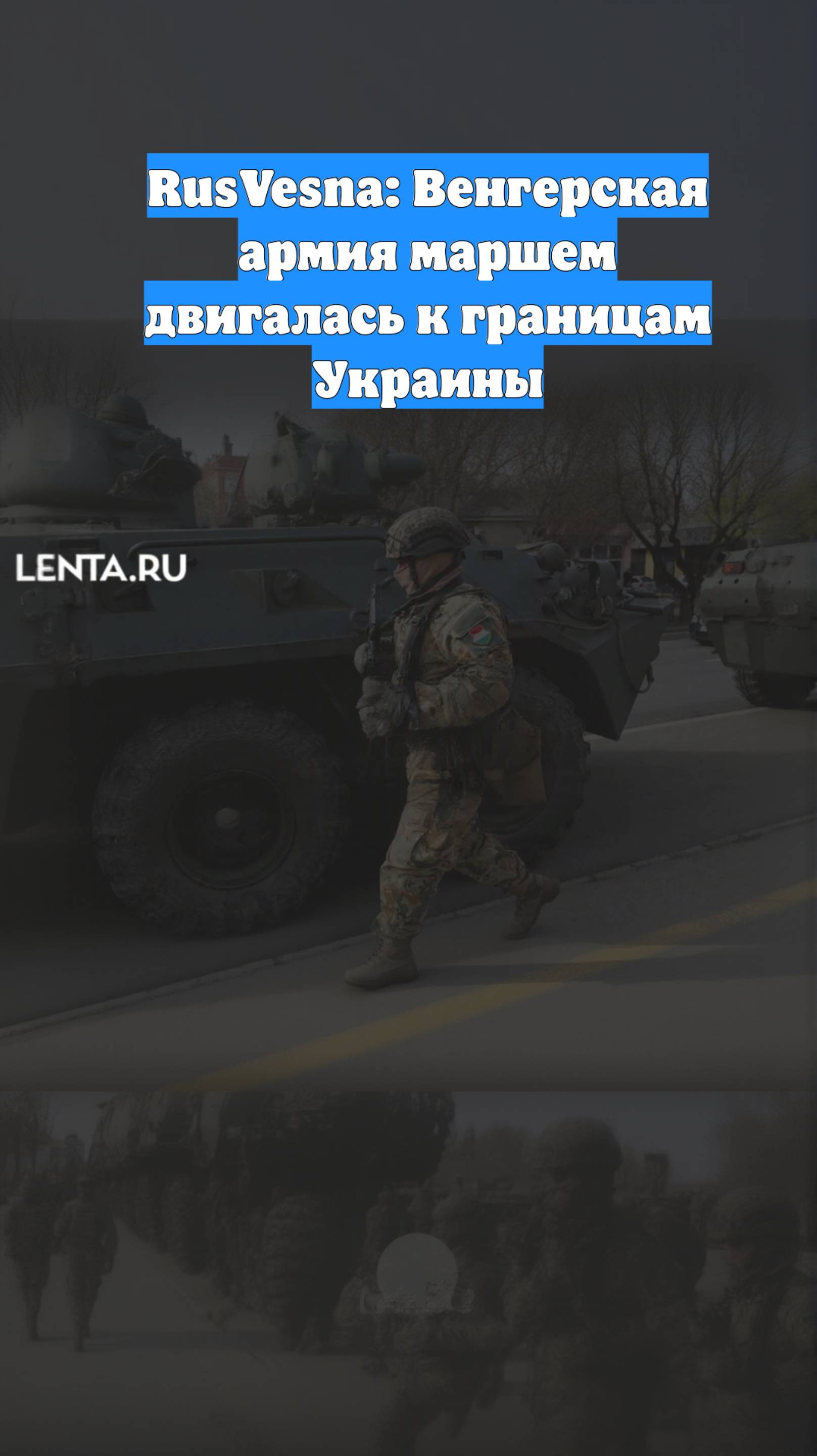 RusVesna: Венгерская армия маршем двигалась к границам Украины