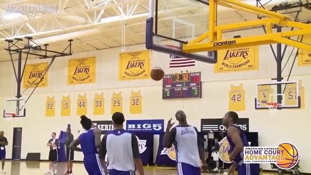 Kobe Bryant Jeremy Lin Carlos Bozzer LA Lakers 5 on 5 practice highlight  2014-2015 NBA season