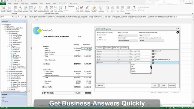 The BizNet Excel Suite for SAP Business One