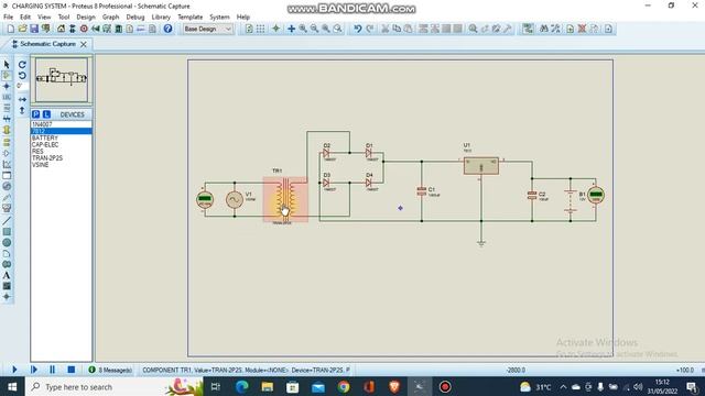 CHARGING SYSTEM(PENGISIAN BATERAI) 220V AC - 12V DC MENGGUNAKAN APLIKASI PROTEUS