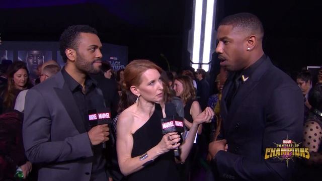 Michael B. Jordan Arrives at Marvel Studios' Black Panther World Premiere Red Carpet