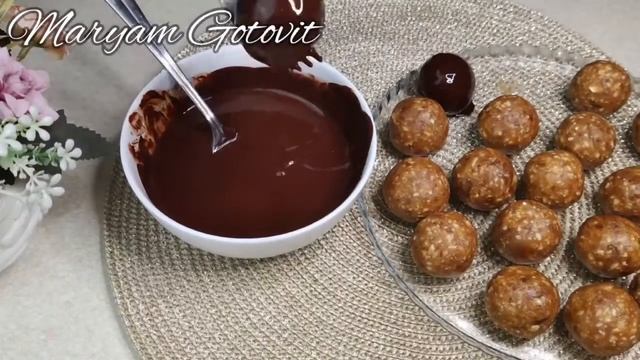 Вкусные конфеты с финиками и орехами
