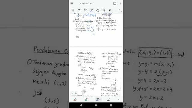 Persamaan garis lurus bagian 4 (sifat gradien dua garis sejajar atau tegak lurus)