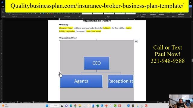Highlights - INSURANCE BROKER Business Plan Template in about 4 Minutes by Paul Borosky, MBA.