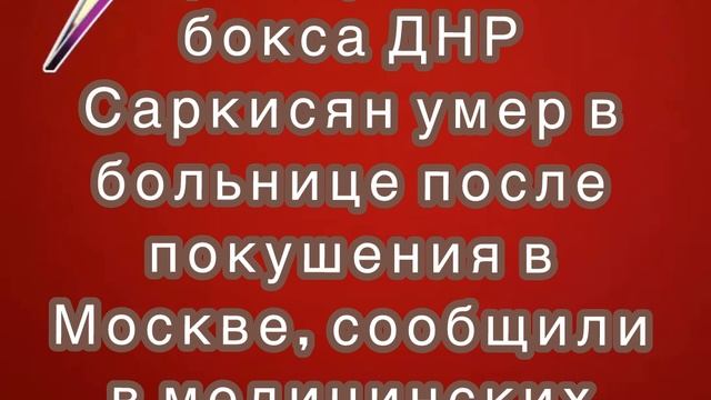 Глава федерации бокса ДНР Саркисян умер в больнице после покушения в Москве