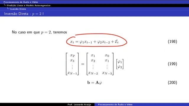 Aula 15: modelo AR - Processamento de Áudio e Vídeo