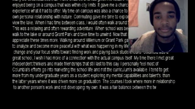 Columbia College Chicago School Review by Terrence Reynolds