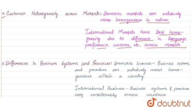 INTERNATIONAL BUSINESS VS DOMESTIC BUSINESS
