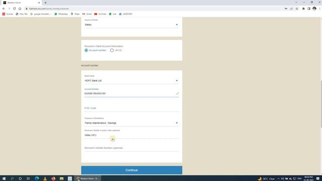 Can I send money to my account from Western Union ?