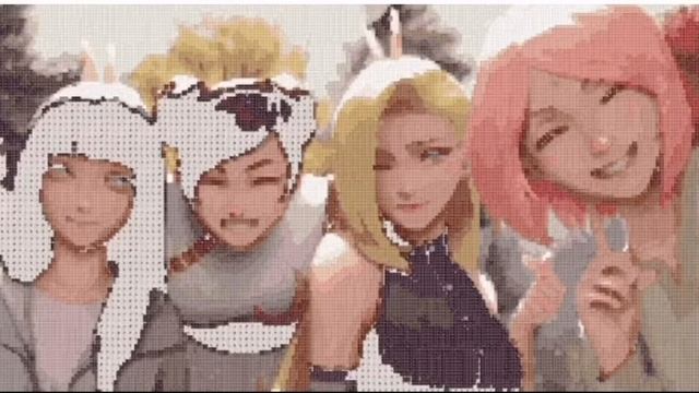 Girls from anime Naruto/ART