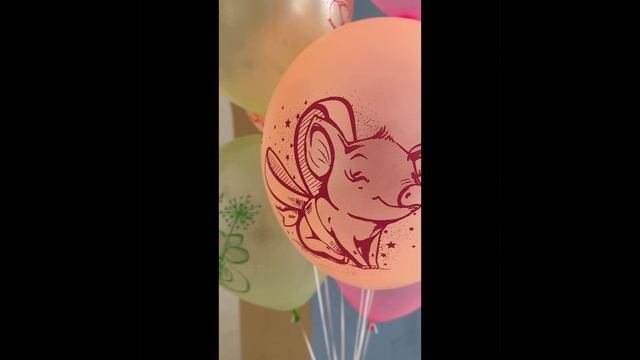 Воздушные шары неон с рис. Милые зверята