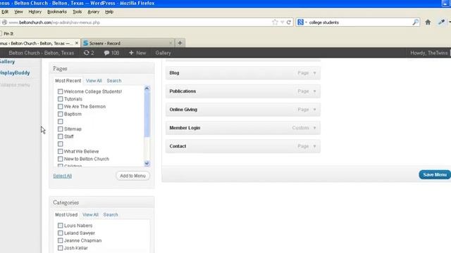 BCC:  Adding a Page to the Navigation Menu