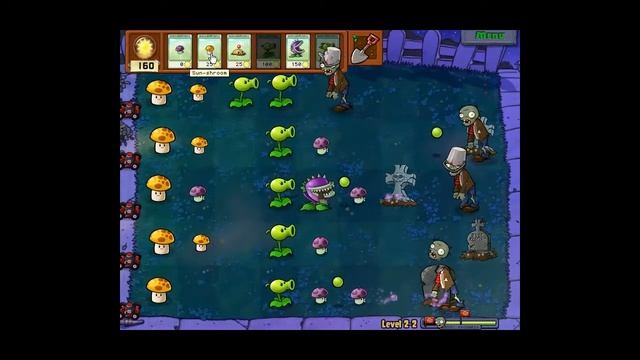 Plants Vs Zombies - 4 часть - Ночь и вокруг одни грибы!:)