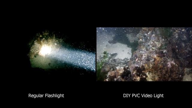 GoPro Scuba - DIY PVC Video Light Test Footage Comparison (Night Dive)