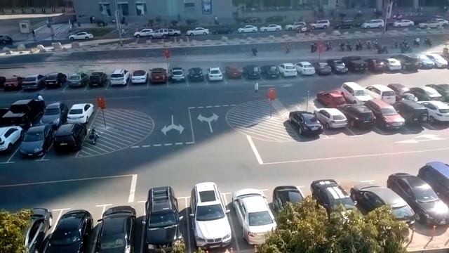 completed pay parking in front of dubai business tower DUBAI