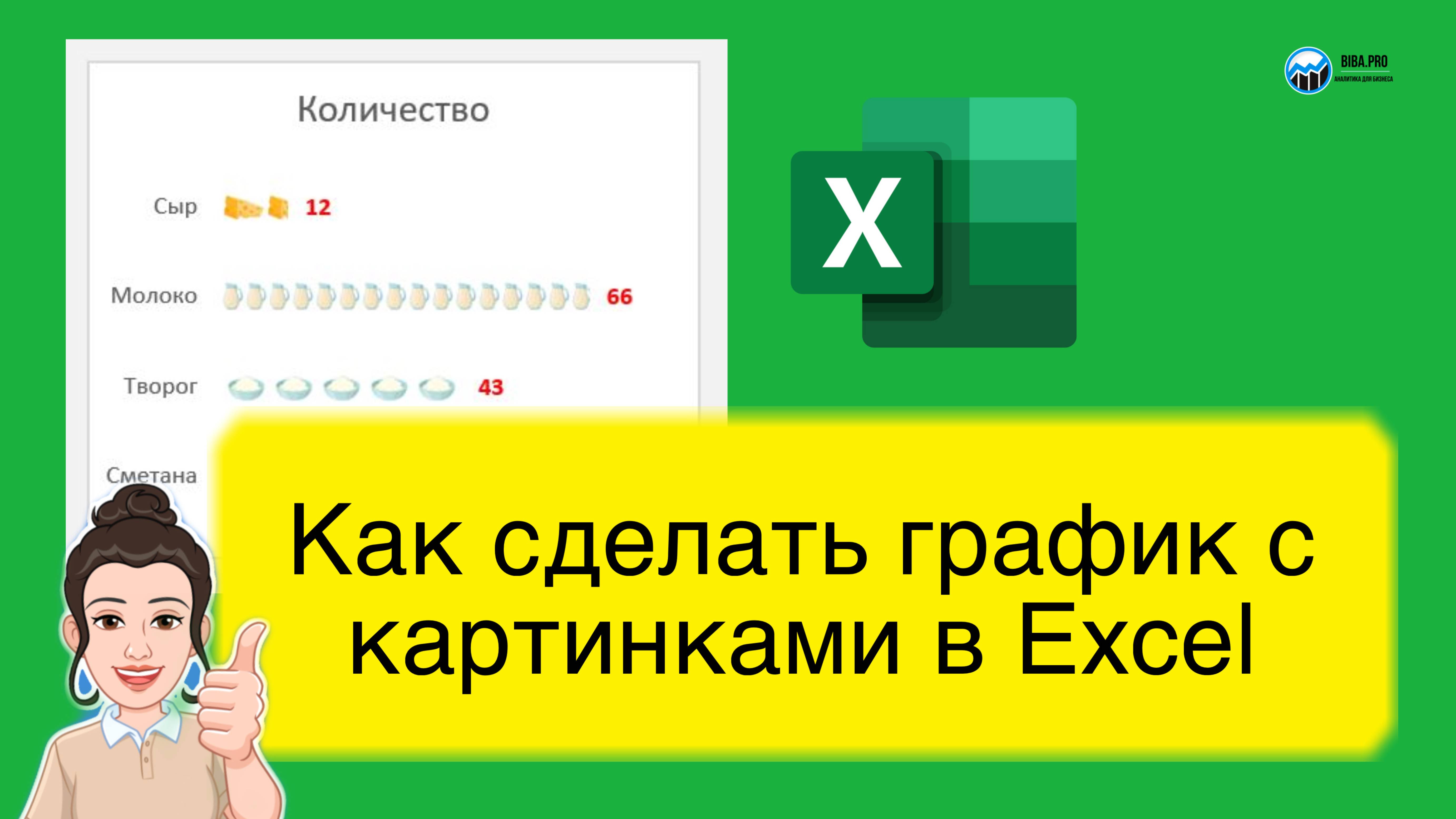 График в виде картинок в Excel. Как сделать? Урок для начинающих. Обучение. Лайфхак.