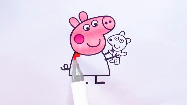 Как Раскрасить Изображение Свинка Пеппа из Мультика | Peppa Pig coloring page