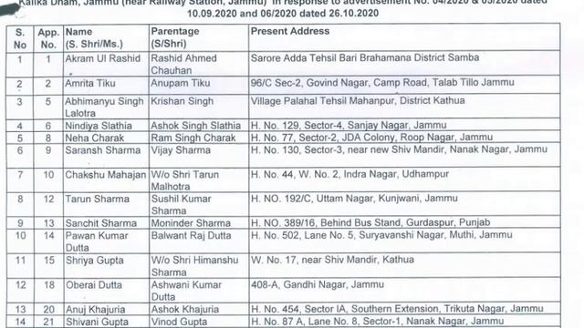 Jobs in Shri Mata Vaishno Devi Shrine Board Katra|| SMVDSBK shortlisted the candidates for Intervie