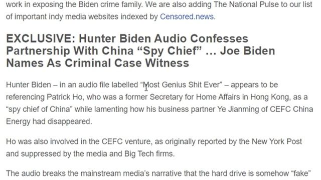 Leaked Audio Hunter Biden Discussing Business With Chinese Intelligence