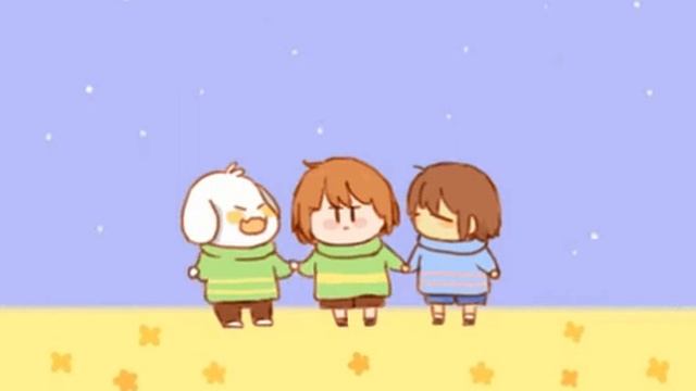 Chibis undertale Asriel,Chara y Frisk