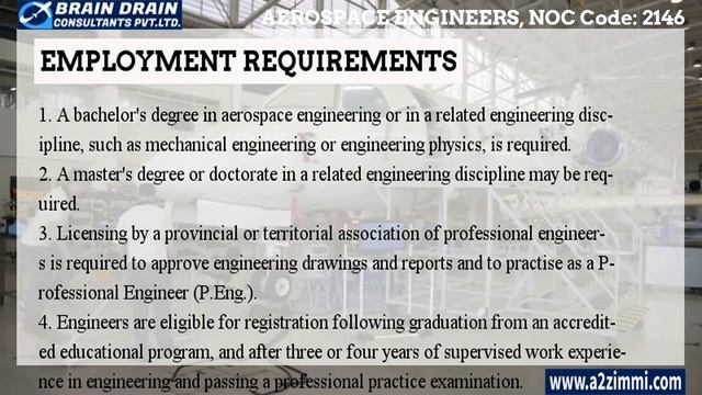 Aerospace Engineers - Profile Description for Canada Work permit, LMIA and PR | NOC CODE 2146