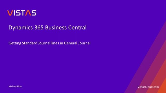 Dynamics 365 Business Central  - Getting Standard Journal lines in General Journal