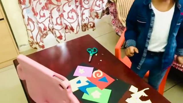 Ryan's Abstract Shapes Collage poster | ONLINE CLASS ACTIVITY