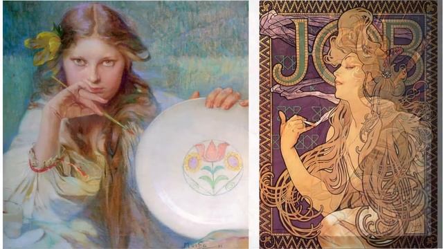 A presentation of Alphonse Mucha's paintings