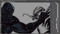 Venom poster art illustration breakdown - using pentool