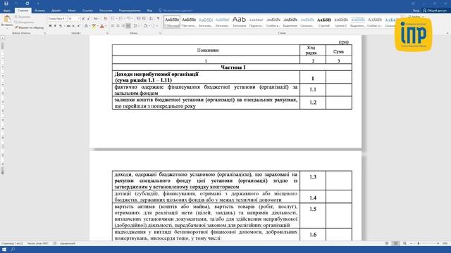 Інструкція заповнення Звіту про використання доходів