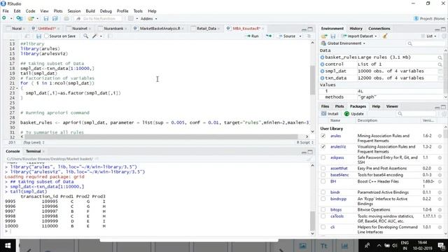Market basket analysis for Business Analytics|Market basket analysis in R studio|Support|Confidence