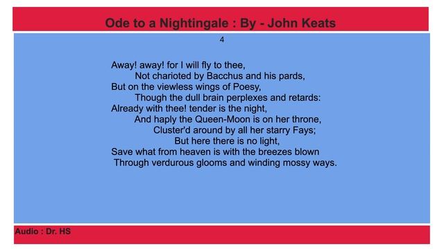 Ode to a Nightingale - Keats. Audio - Dr. Harpal Sodhi