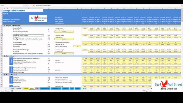 Storage Share Platform Financial Model