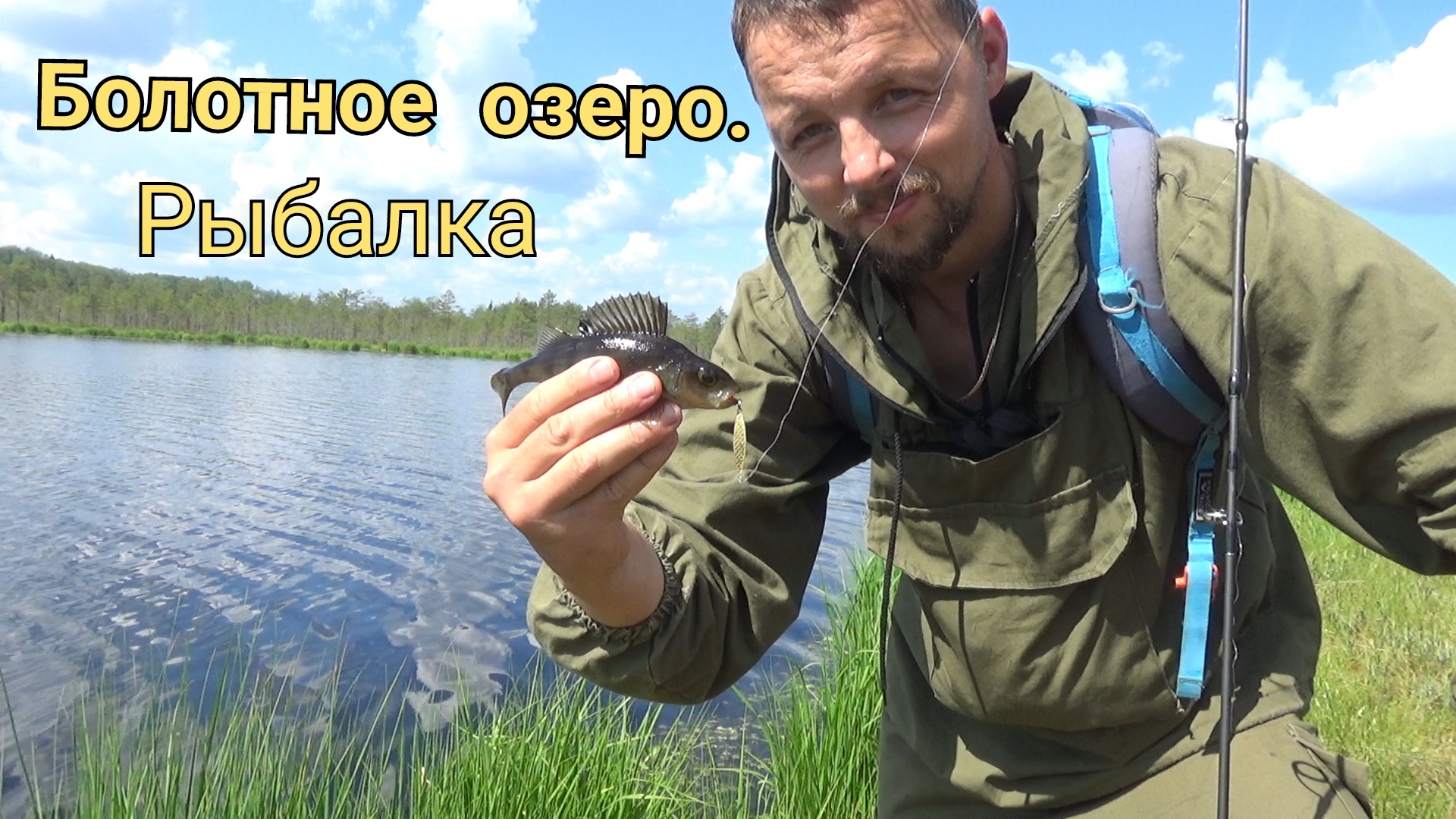 Рыбалка на болотном озере.
